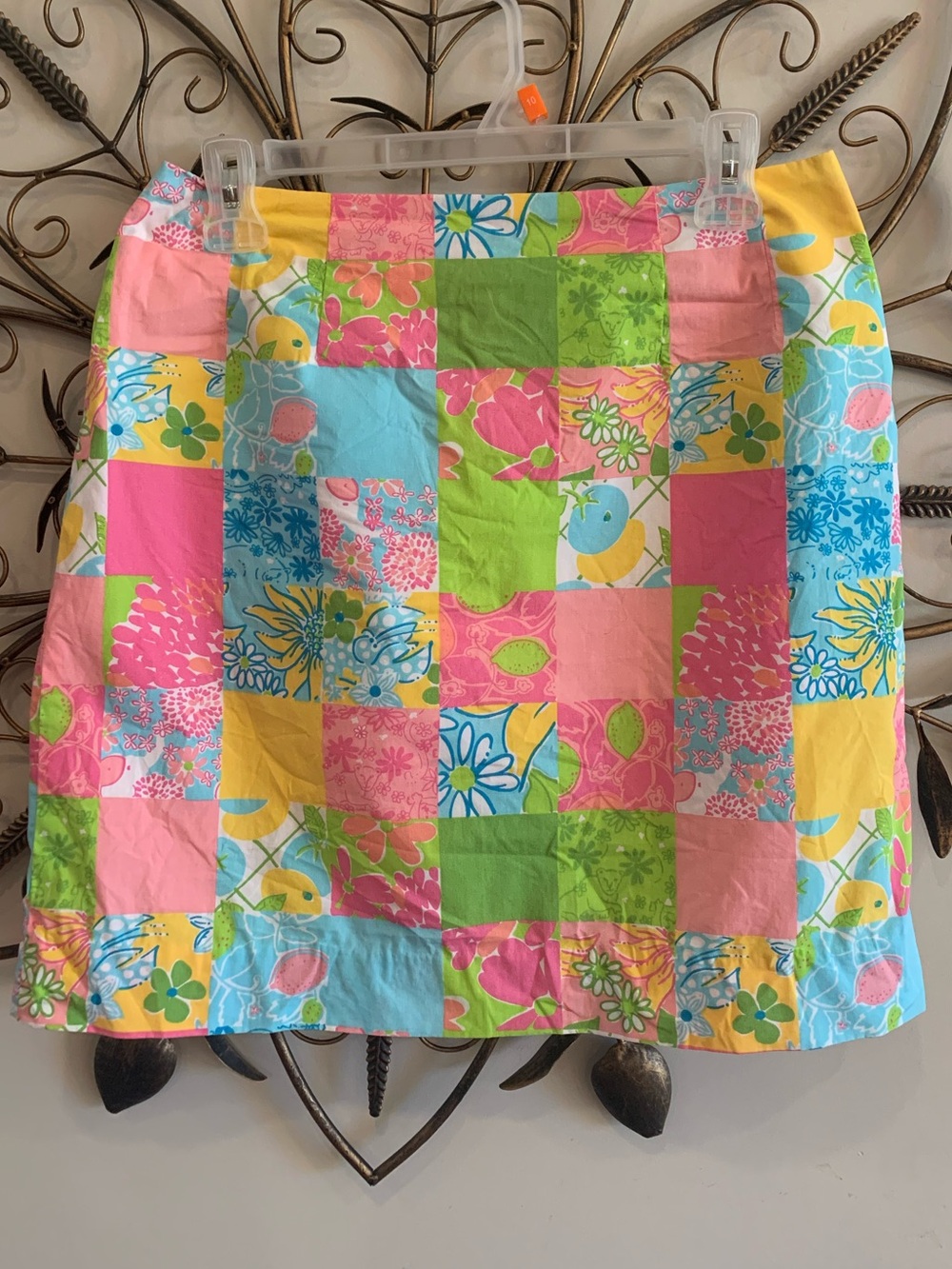 Vintage Lilly Pulitzer 100% Cotton Floral Mini Skirt Fully Lined